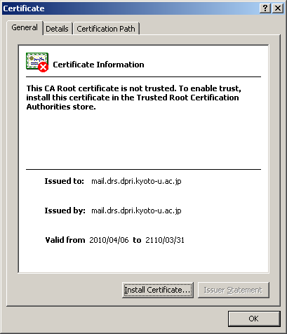 certificate information